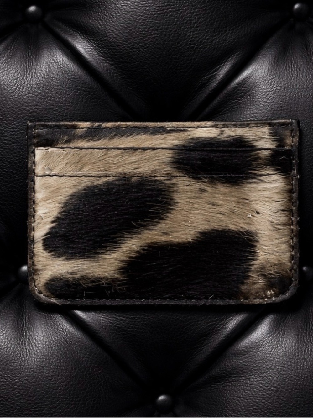 Men’s Cowhide Leather Card Holder Wallet Hair-On Hide Slim Bifold